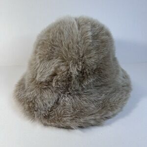 Betmar New York Vintage Faux Fur Cloche‎ Hat Beige 60s 70s Union Made USA